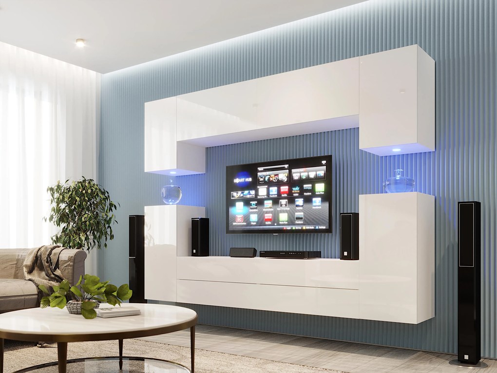 Mobilier living Berny 69 (alb + Alb lucios). 1087200