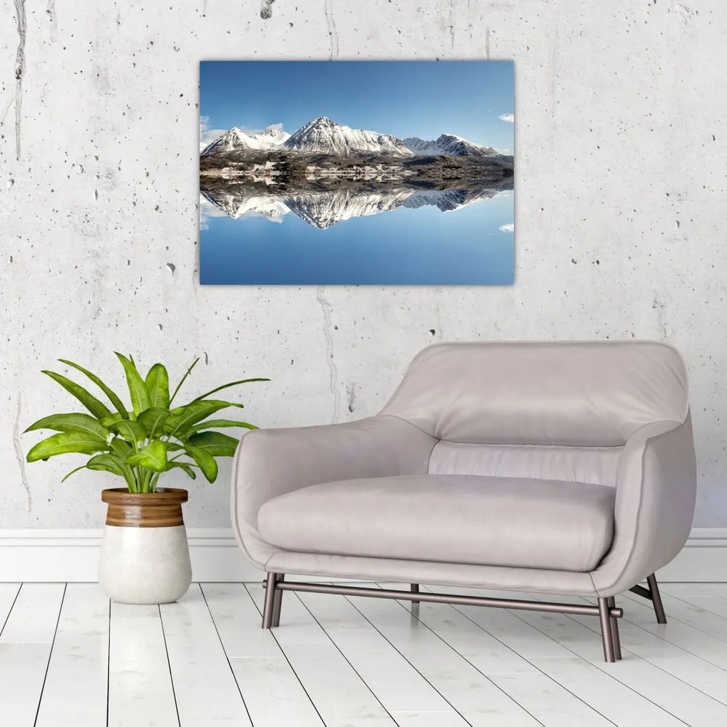 Tablou cu munți și reflectarea lor (70x50 cm)