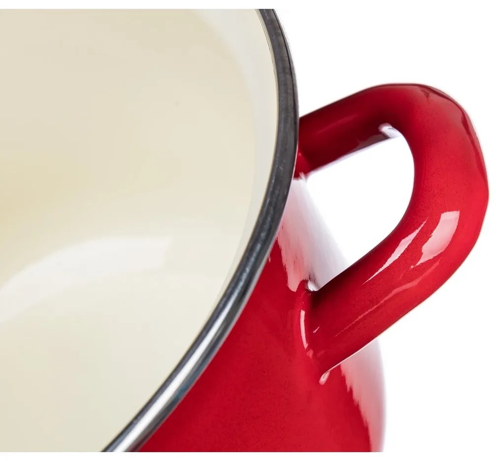 Oală emailată cu capac Banquet Milton roșu , 16cm, 2 l, 16 cm