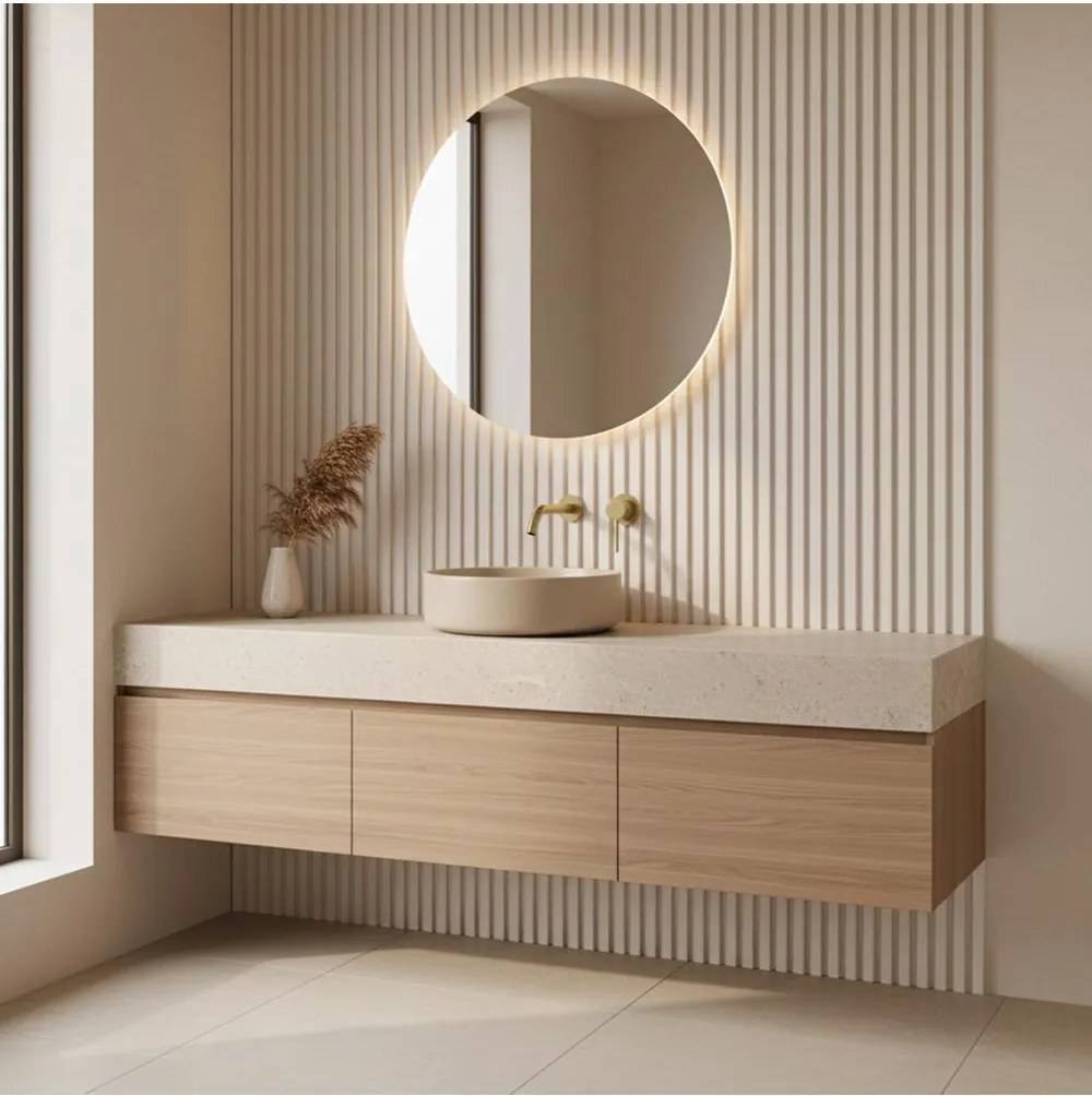 Baterie de lavoar incastrata Rea Clif auriu periat