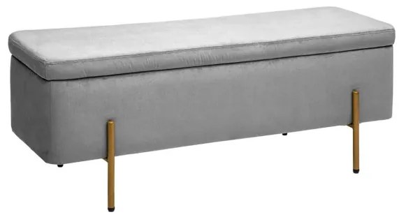 Bancheta pliabila Velvet, Gri, 115 x 43 x 46 cm