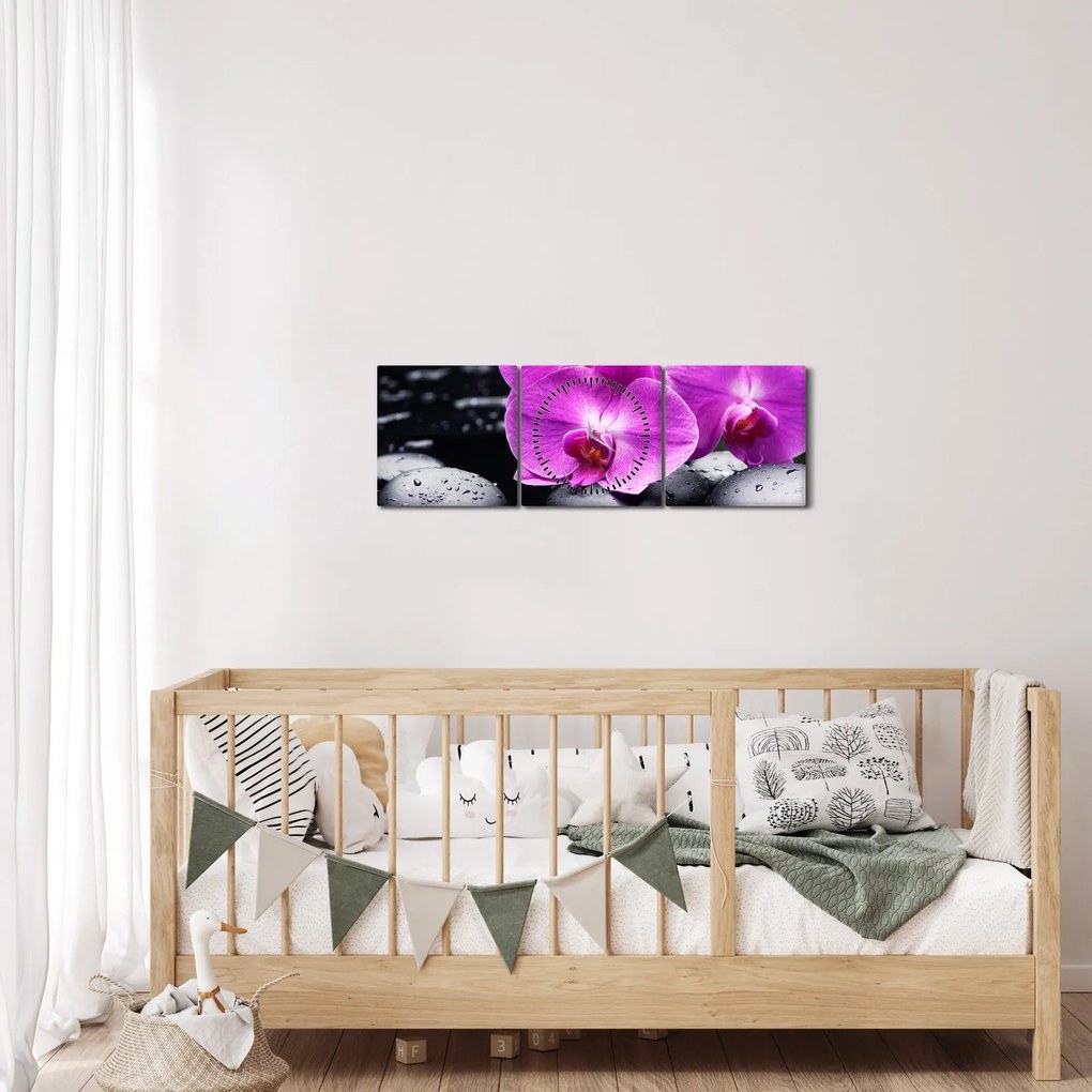Tablou - Orhidee (cu ceas) (90x30 cm)
