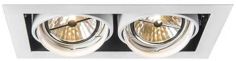 Set de 6 spoturi încastrate albe AR111 reglabile cu 2 lumini - Oneon