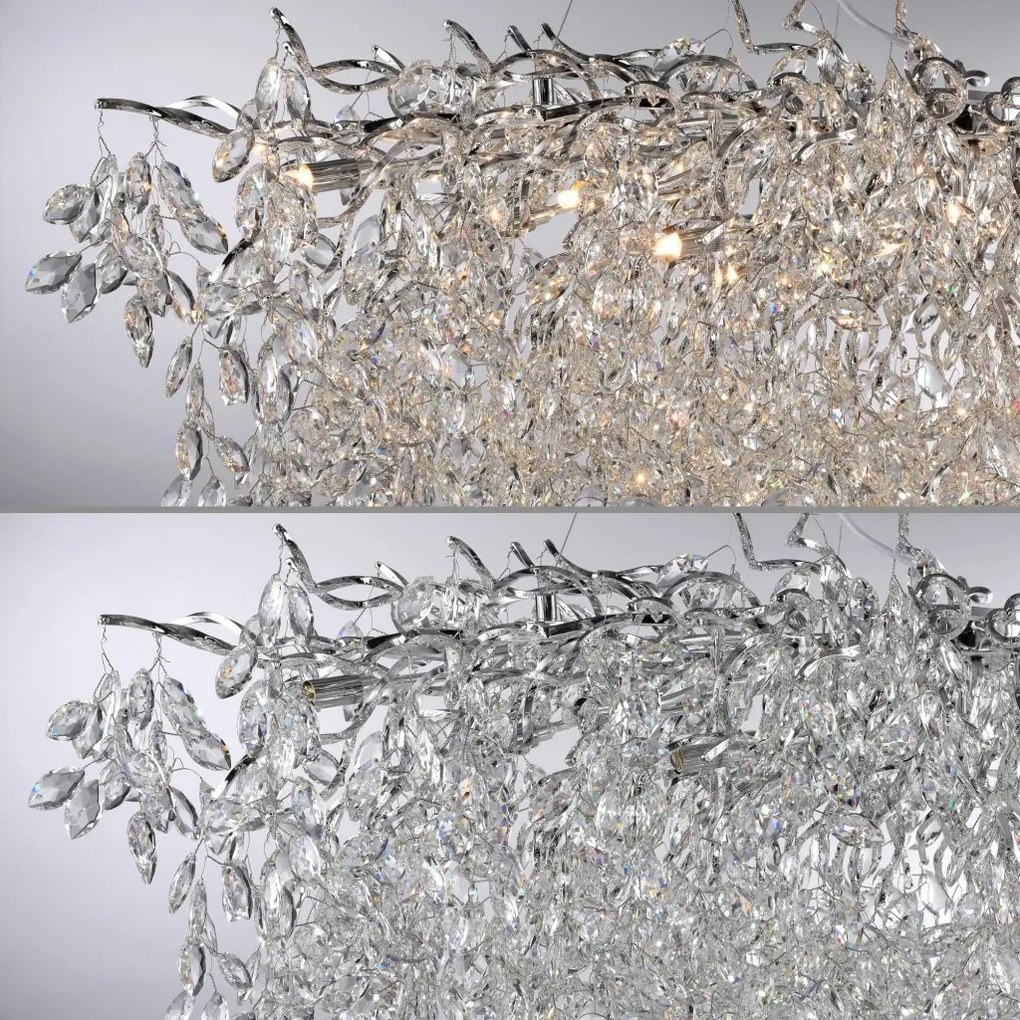 Lustra suspendata design magnific RICICLE crom, 70x150cm