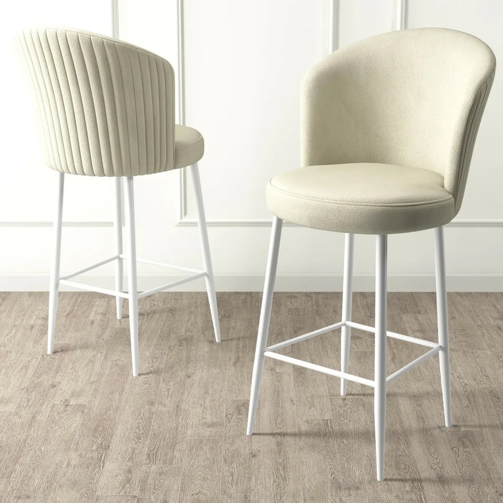 Set de scaune de bar Alte Cream and White, 2bucăți, 2 buc.