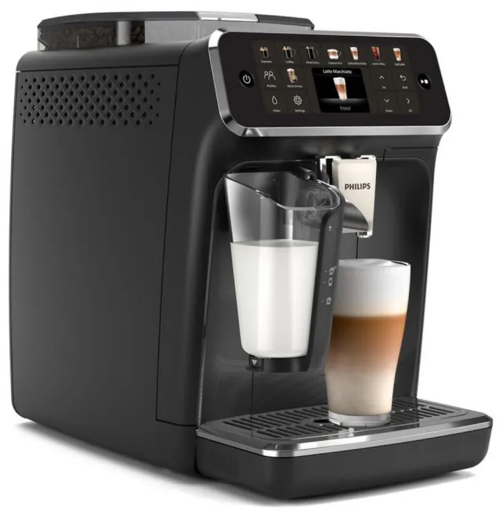 Espressor automat Philips EP5541/50 5500 LatteGo, 1500W, 15 bar, 1,8 L, Rasnita ceramica cu 12 treote, TFT, AquaClean, SilentBrew, AromaExtract, ExtraShot, Negru