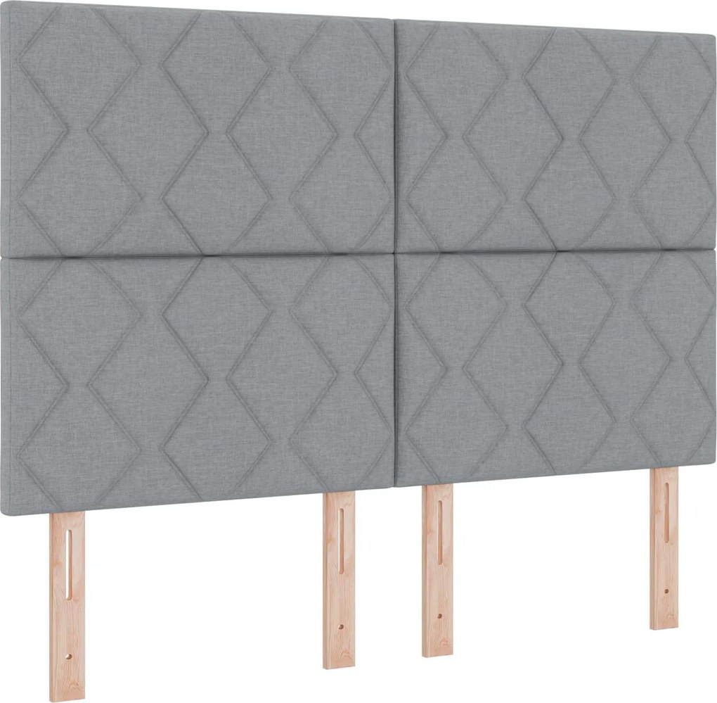 vidaXL Tăblie LED Gri deschis 160 cm țesătură