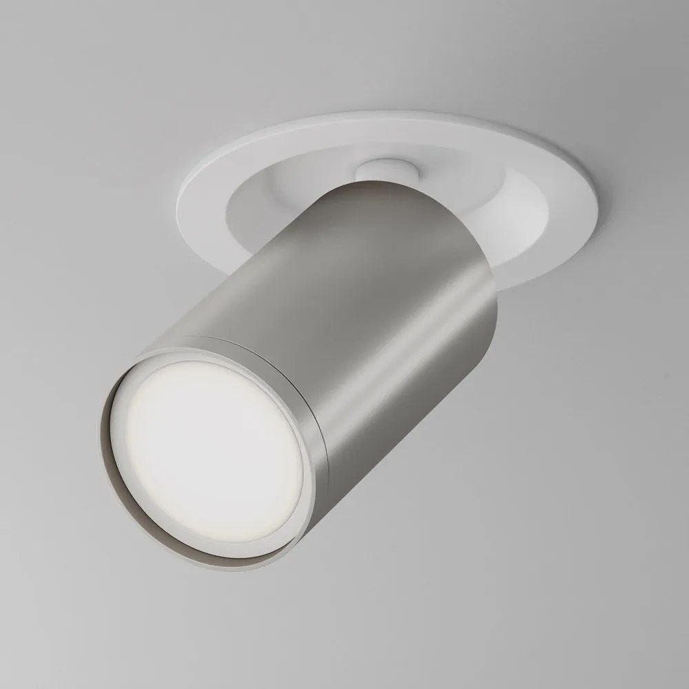 Spot incastrabil design tehnic Focus S alb, argintiu