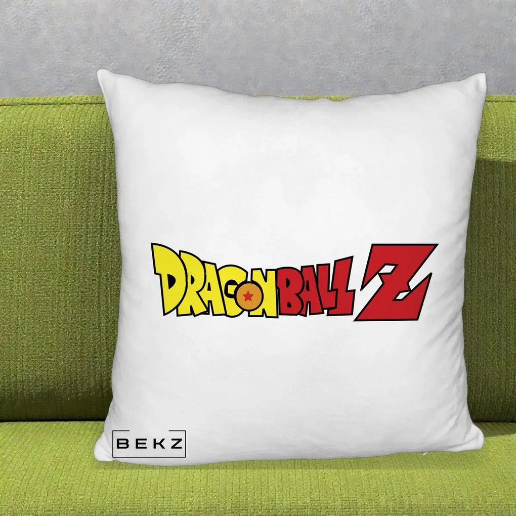 Perna Personalizata Dragon Ball Z Clasic, 40x40 cm, Alb Pufos, Husa Detasabila, Perna Inclusa, BEKZ®