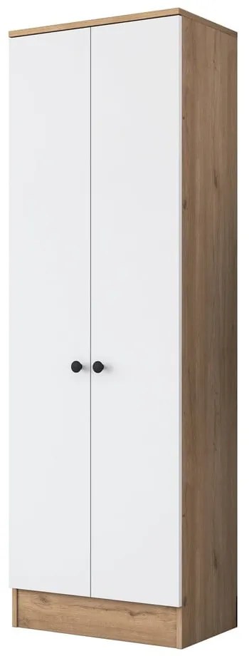 Șifonier alb/cu aspect de lemn de nuc 60x183 cm Theresa – Kalune Design