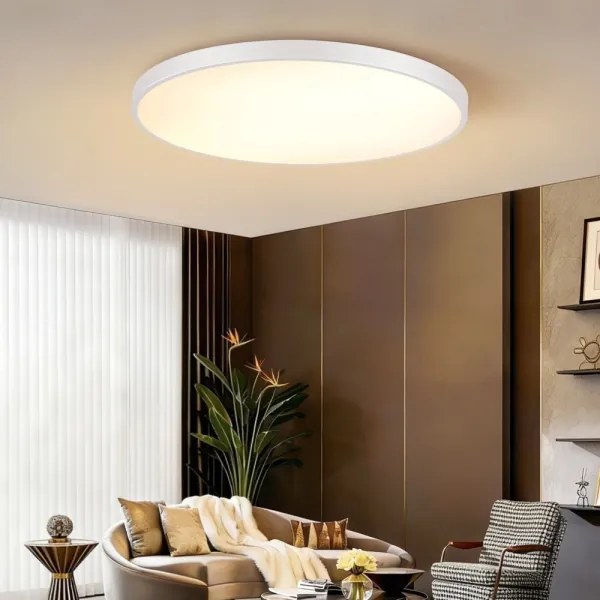 Immax NEO 07316L-LED Plafonieră dimabilă SEMPLICI 128W/230V Ø100 cm Wi-Fi Tuya albă + telecomandă