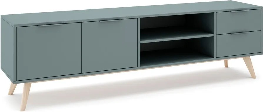 Comodă TV verde prăfuit 180x53x40 cm Pisco – Marckeric