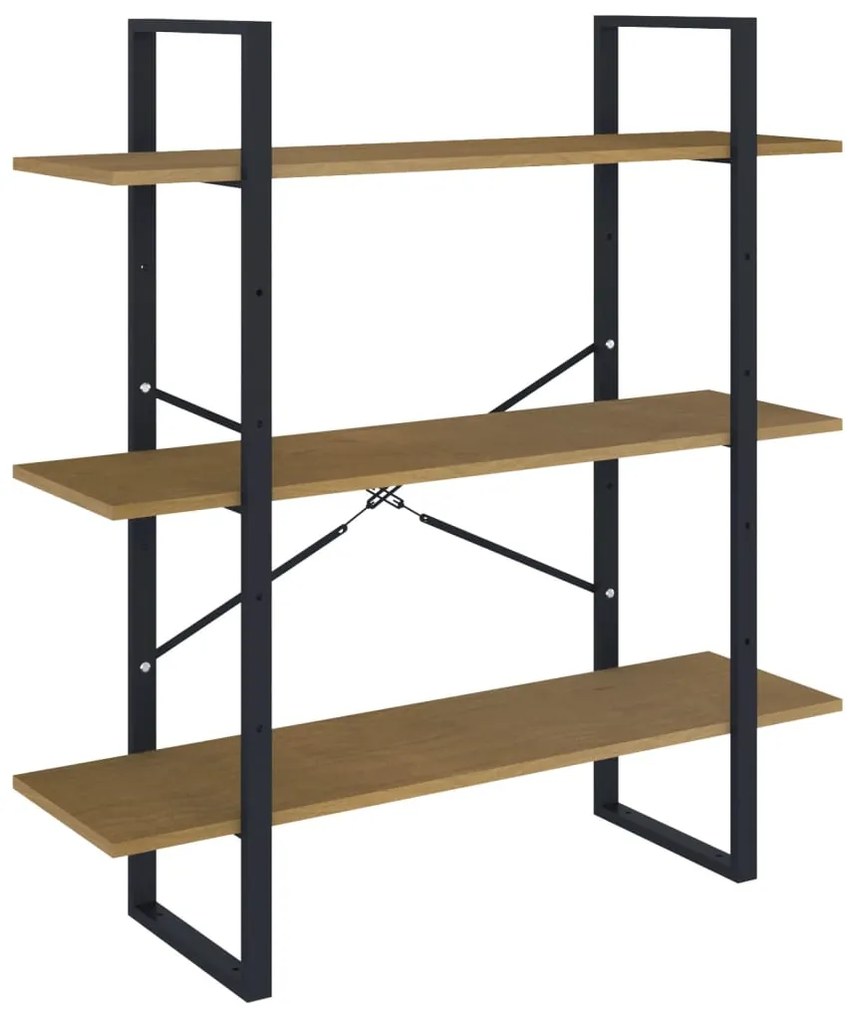 806555 vidaXL Bibliotecă cu 3 rafturi, maro, 100x30x105 cm, lemn masiv de pin