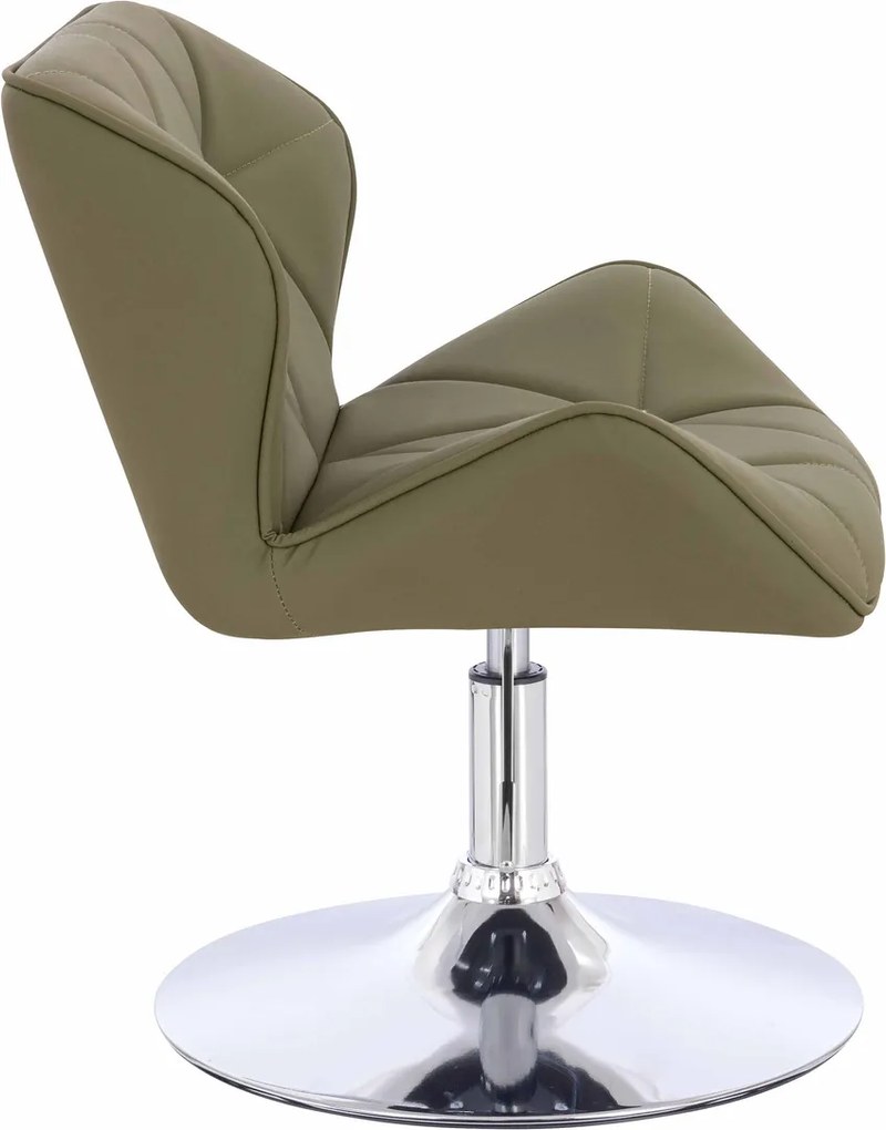 HR111N Scaun Khaki Piele Ecologica Premium Soft cu Bază Cromata