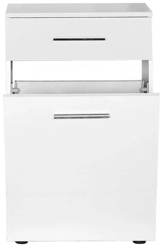 Dulap Baie cu cos de rufe Adore Diamond, sertar, Alb Lucios, 52 x 38 x 83 cm