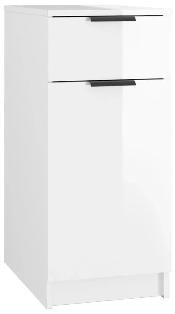 811508 vidaXL Dulap de birou, alb extralucios, 33,5x50x75 cm, lemn prelucrat
