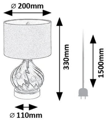 Lampă de masă Rabalux 74033 PIRELO 1xE14/25W/230V verde