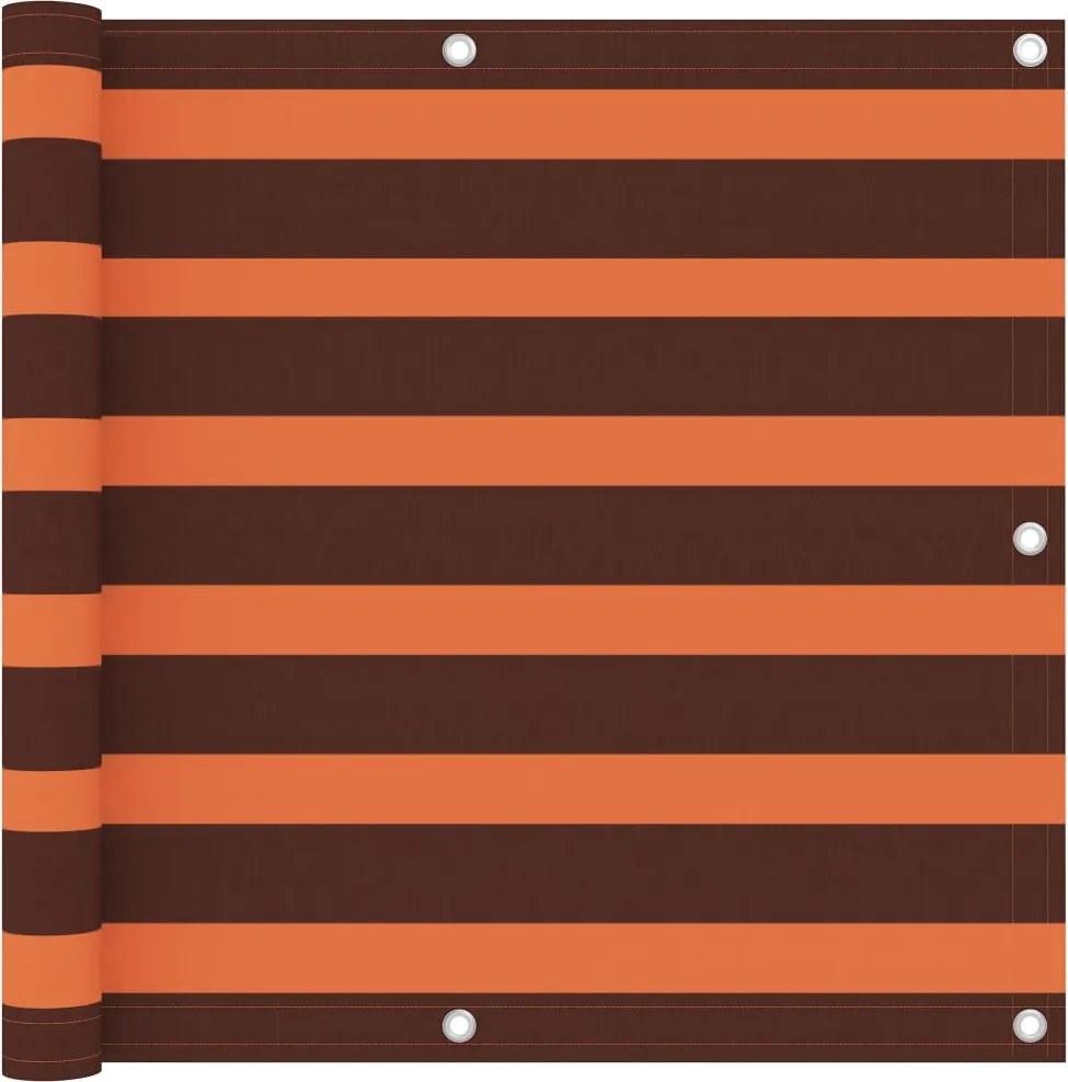 vidaXL Paravan de balcon portocaliu și maro 90x500 cm țesătură oxford