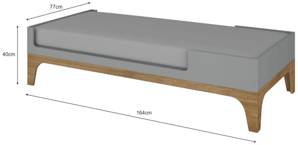 Patut pentru copii multifunctional UP! gri 70×120 cm