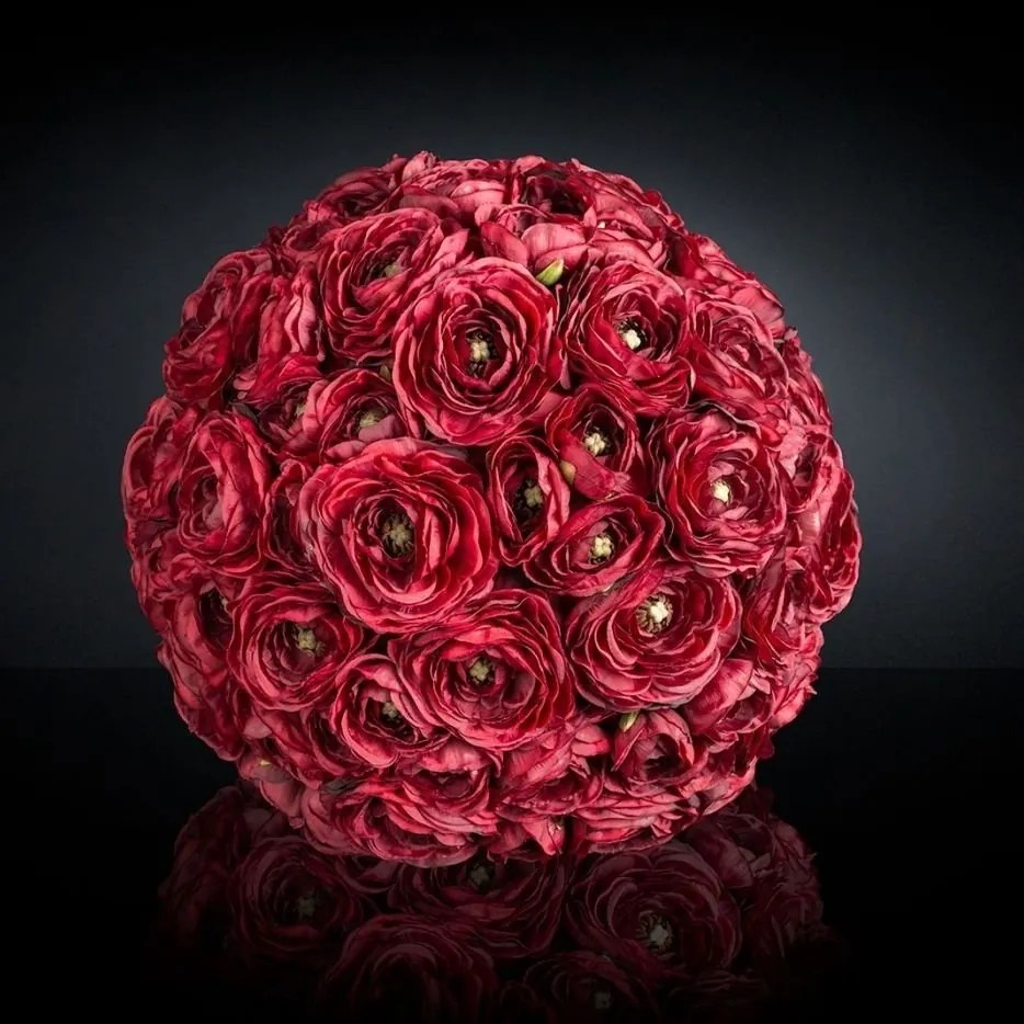 Aranjament floral elegant in forma de sfera, SPHERE RANUNCOLO MIX 35cm