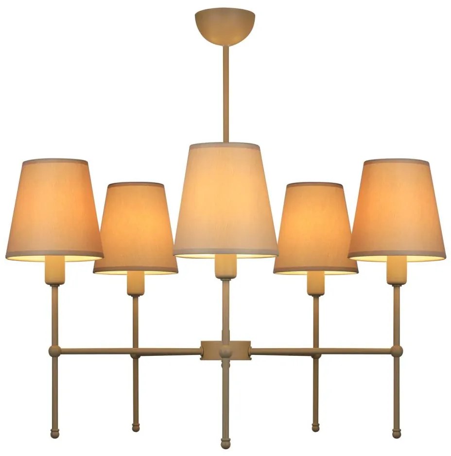 Lustră cu tijă MADELA 5xE14/40W/230V alb/bej