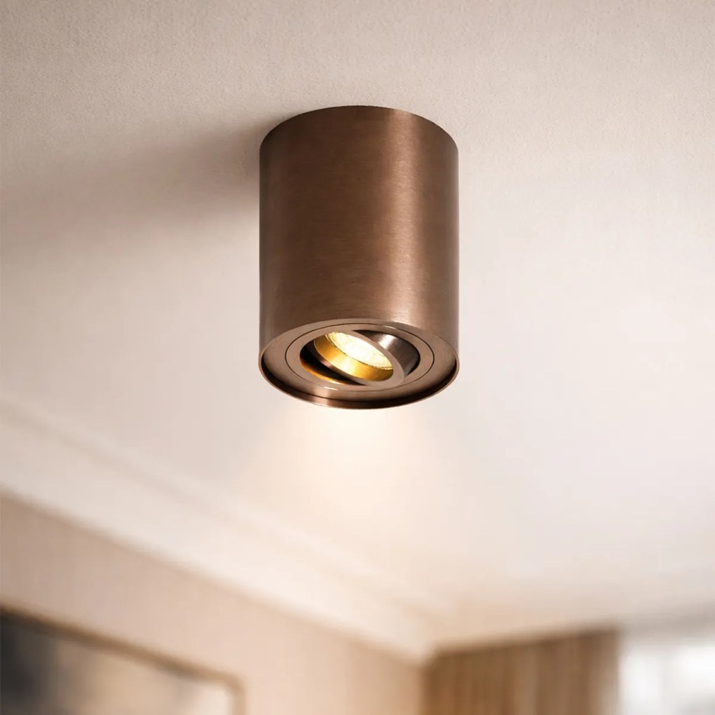 Set de 4 spoturi moderne de plafon bronz închis rotative și înclinabile - Rondoo Up