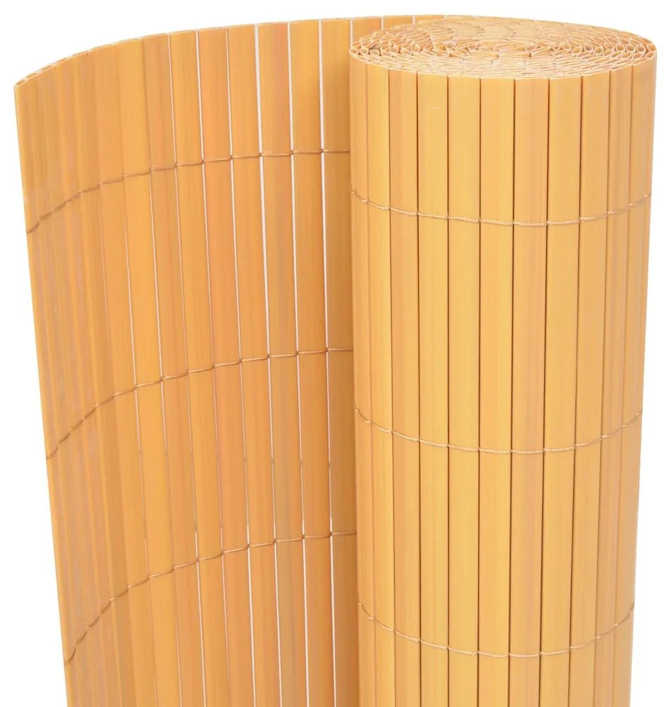 vidaXL Gard de grădină cu două fețe, galben, 90 x 300 cm, PVC
