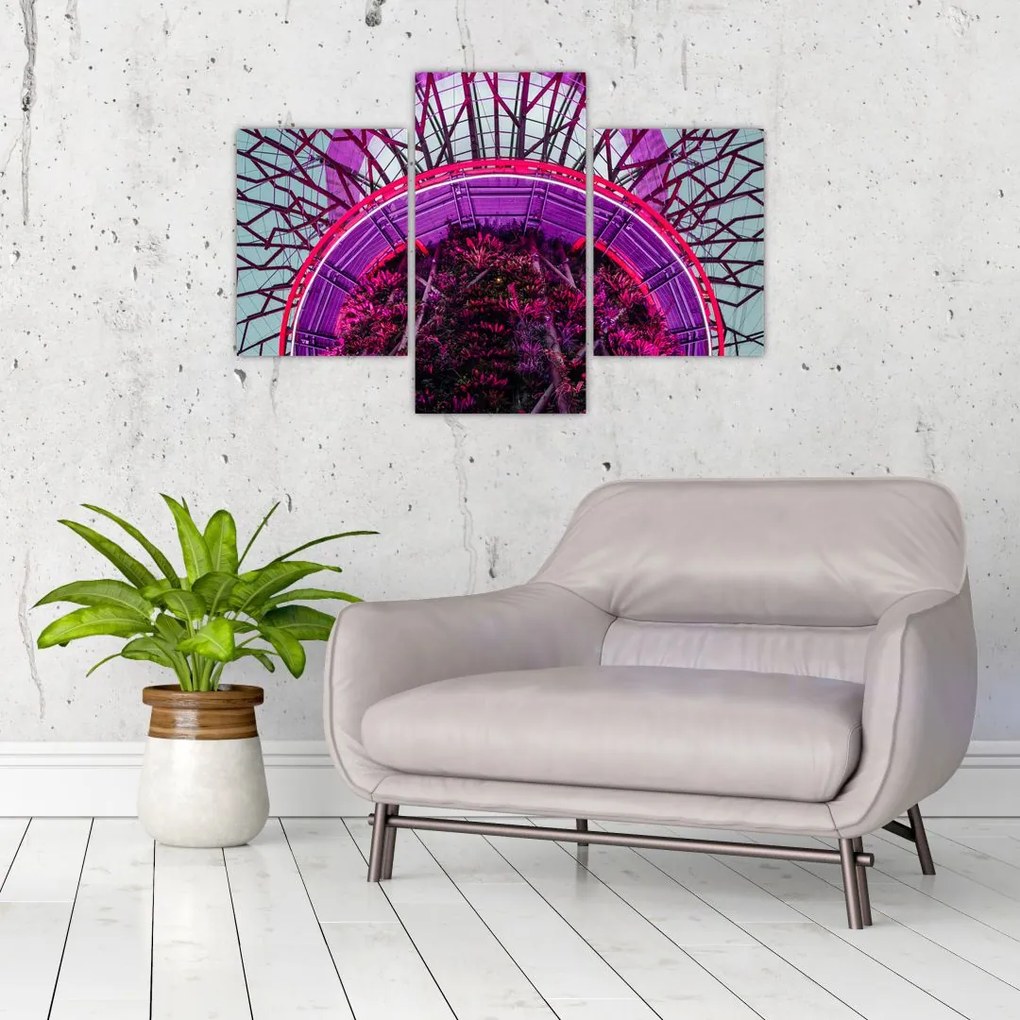 Tablou abstrac - crengi violete (90x60 cm)