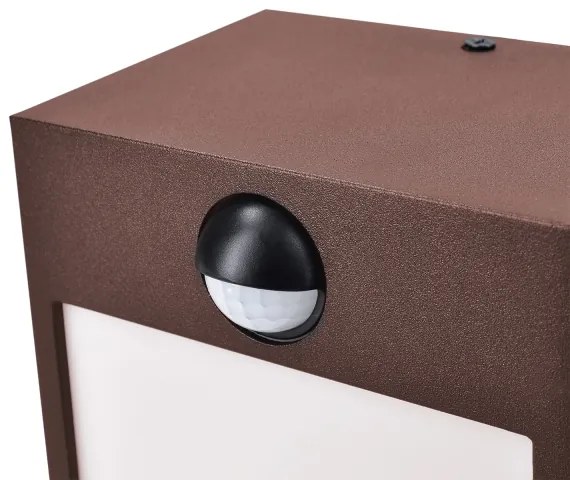 Brilagi-LED Aplică de exterior cu senzor TERNI, LED 12W, 230V, maro, IP44