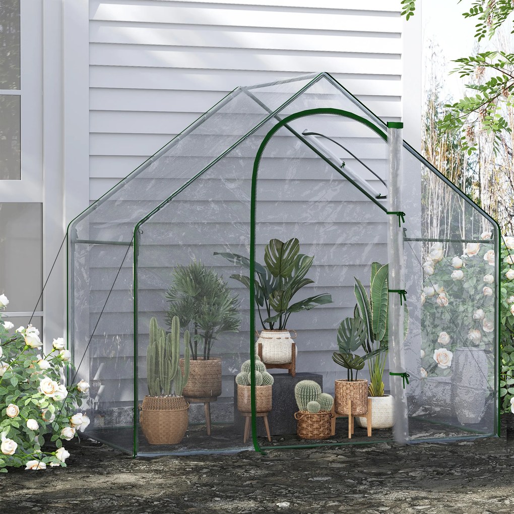 Outsunny sera de gradina, sera din PVC transparent sera pentru plante, legume, fructe 180x105x165 cm | AOSOM RO