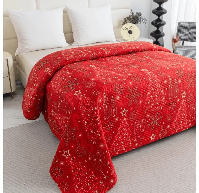 Cuvertura de pat CHRISTMAS MAGIC, rosu Dimensiune: 200 x 220 cm