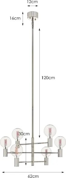 Markslöjd 106418 - Lustră pe tijă CAPITAL 6xE27/60W/230V alamă