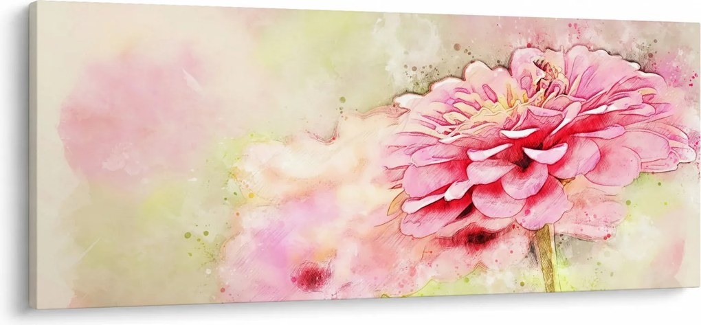 Tablou - Floare roz, aquarel (120x50 cm)