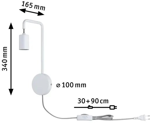 Paulmann 79811 - Aplică de perete CALVANI, 1xE27/40W, 230V, albă