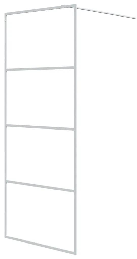 Paravan de dus walk-in, alb, 80x195 cm, sticla ESG transparenta Alb, 80 x 195 cm, Transparent