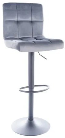 Scaun bar C-105 velvet gri – H 96 cm
