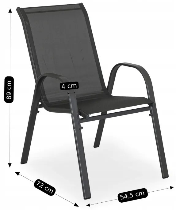 JAKS Mobilier din ratan negru Nebraska