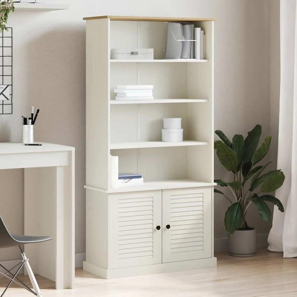 vidaXL Bibliotecă „VIGO”, alb, 85x35x170 cm, lemn masiv de pin