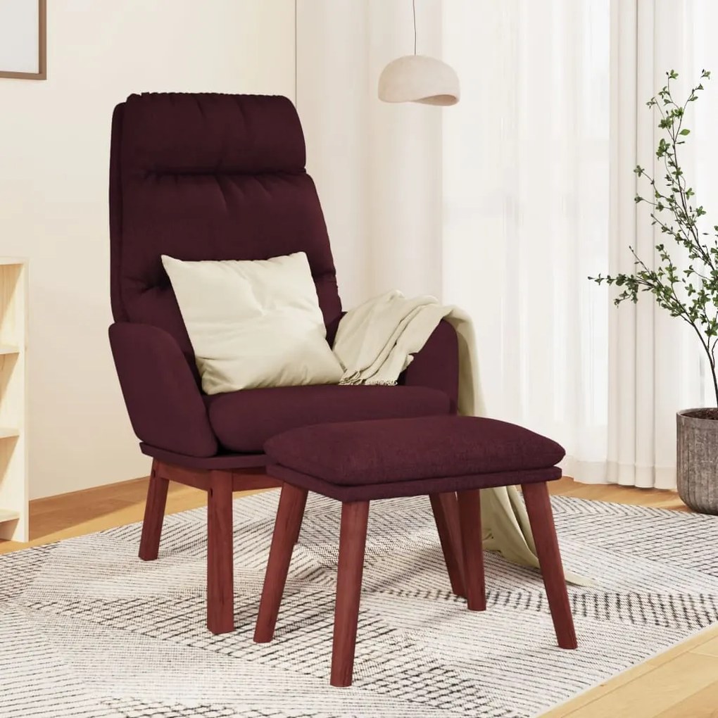3097573 vidaXL Scaun de relaxare cu taburet, violet, textil