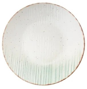 Set de veselă 24 piese alb/verde/porțelan