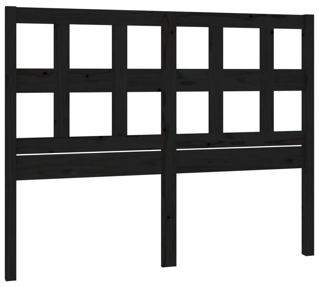 818939 vidaXL Tăblie de pat, negru, 185,5x4x100 cm, lemn masiv de pin