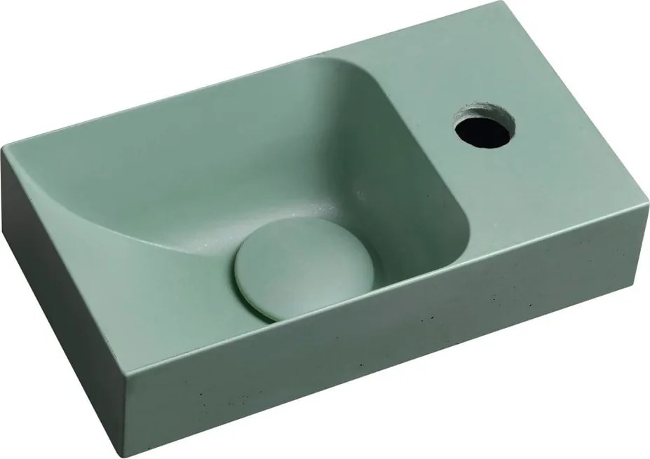 Chiuvetă mică pentru WC verde-mentă din beton 31x17 cm Piccolino – Sapho