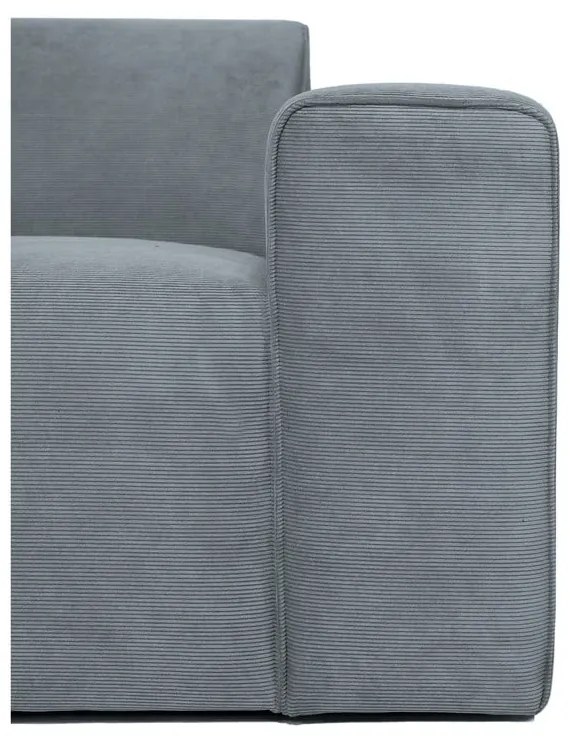 Modul pentru canapea gri cu tapițerie din catifea reiată (cu colț pe partea dreaptă) Sting – Scandic