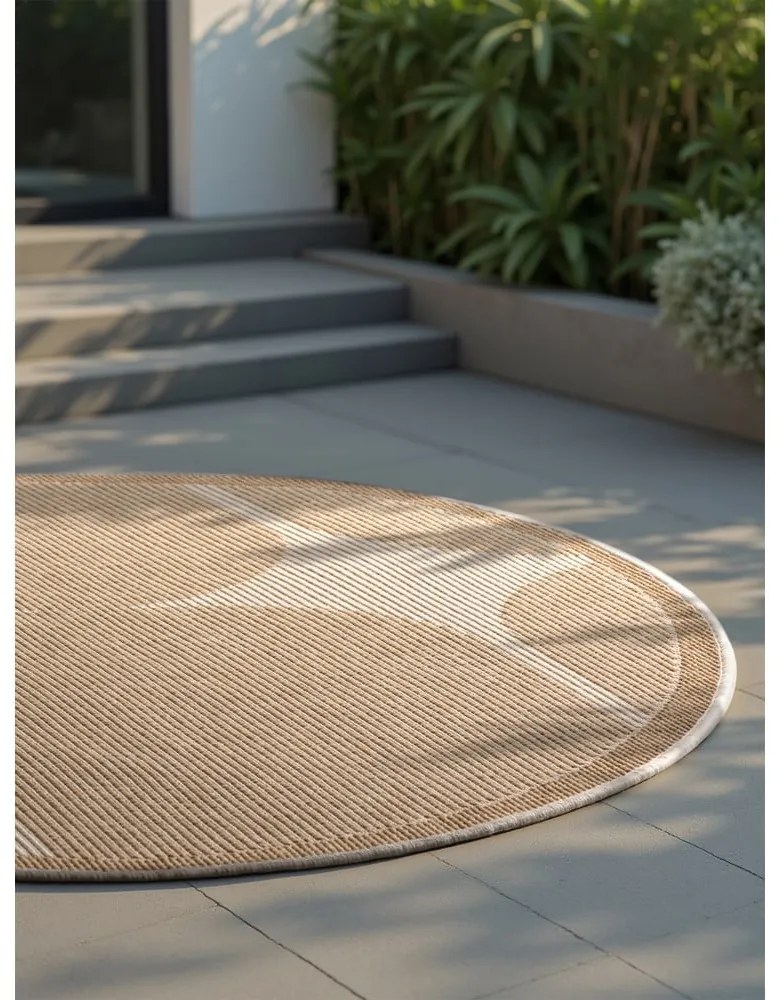 Covor pentru exterior și interior bej/fildeș rotund ø 160 cm Duet Bowen – NORTHRUGS