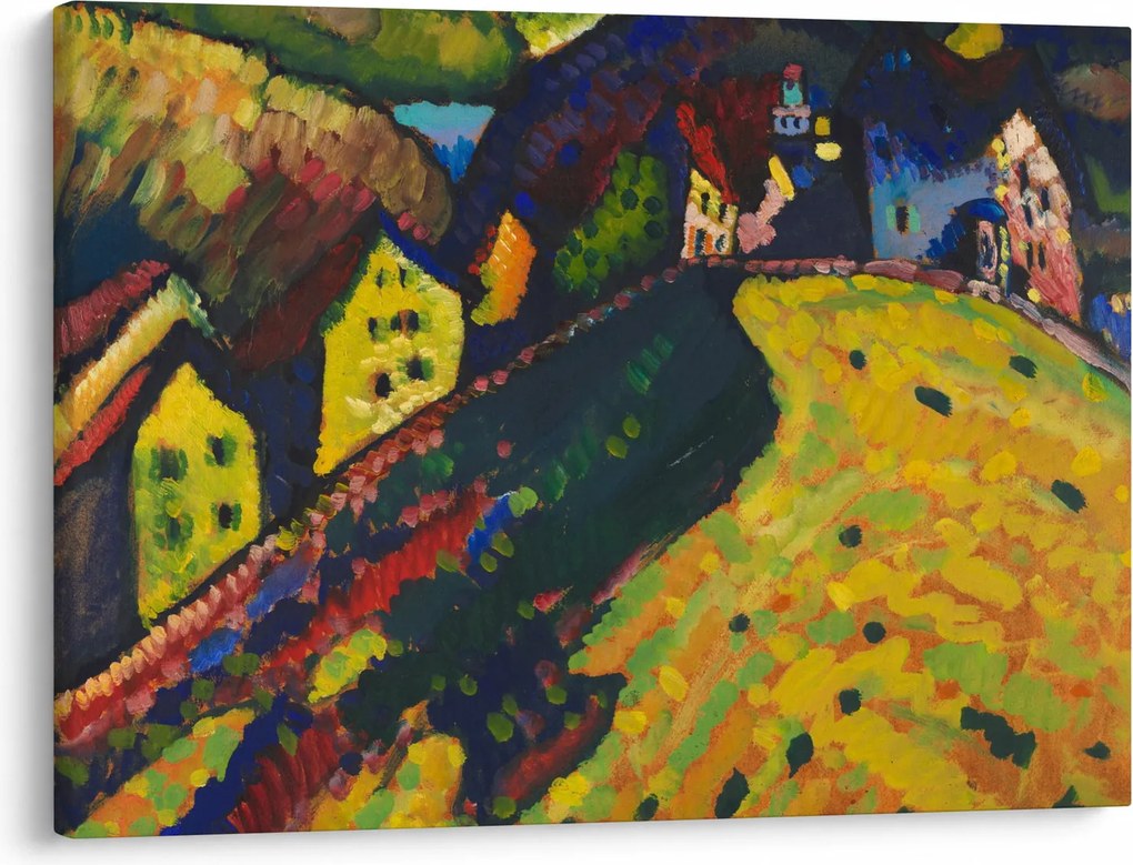 Tablou - Vasily Kandinsky, Houses at Murnau, reproducere (70x50 cm)
