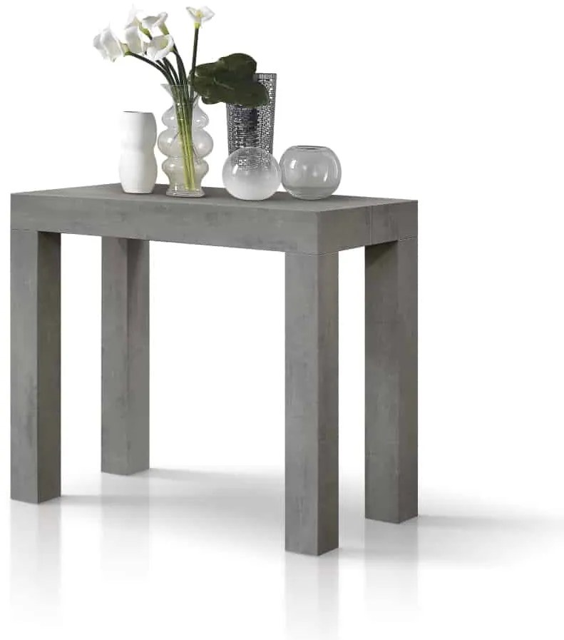 Consola extensibila tip masa ADELLE - GRI CIMENT - 300 cm/90 cm /76 cm - 12