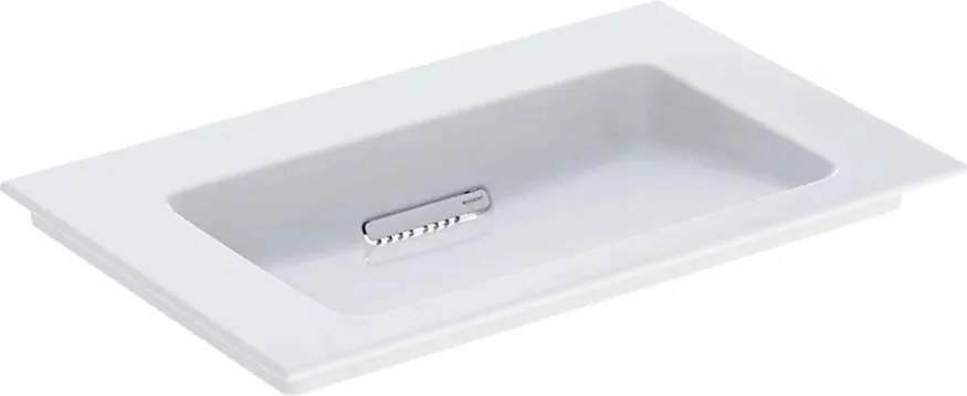Lavoar pe mobilier Geberit One Slim 75 cm alb cu scurgere speciala