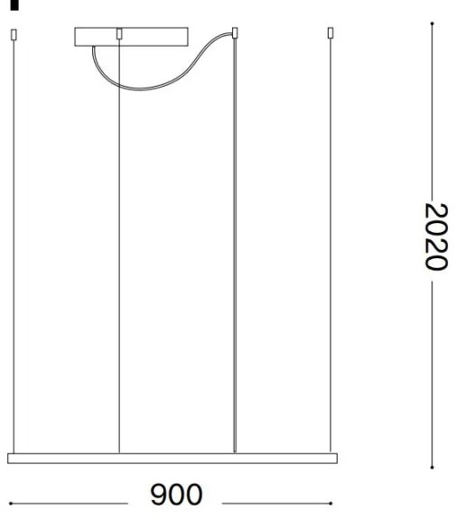 Ideal Lux - Lustru LED suspendat pe cablu ORACLE SLIM LED/53W/230V 3000K 90x90 cm alb