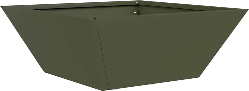 vidaXL Vază pentru Grădină Verde măsliniu 40 x 40 x 15 cm