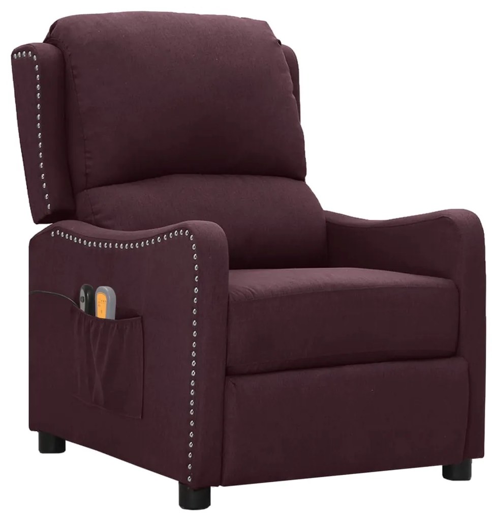 3098764 vidaXL Fotoliu electric de masaj, violet, material textil